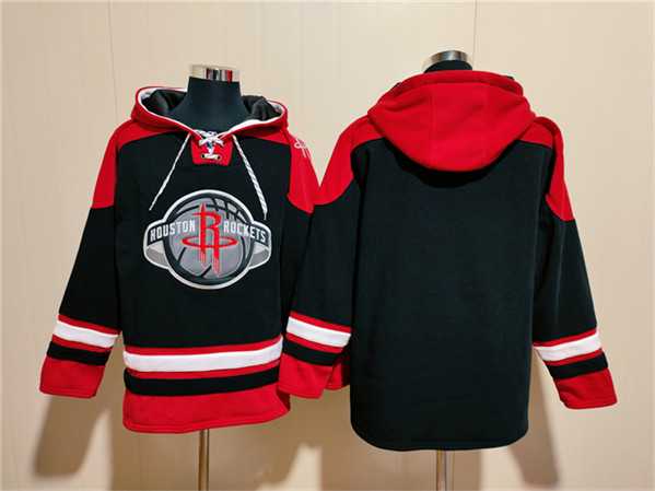 Men's Houston Rockets Blank Black Red Lace-Up Pullover Hoodie,We sell and wholesale Men's Houston Rockets Blank Black Red Lace-Up Pullover Hoodie on line form chian!
